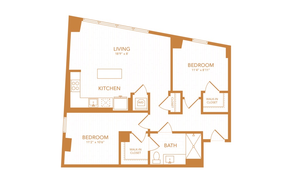 C10 - 2 bedroom floorplan layout with 1 bath and 931 square feet.